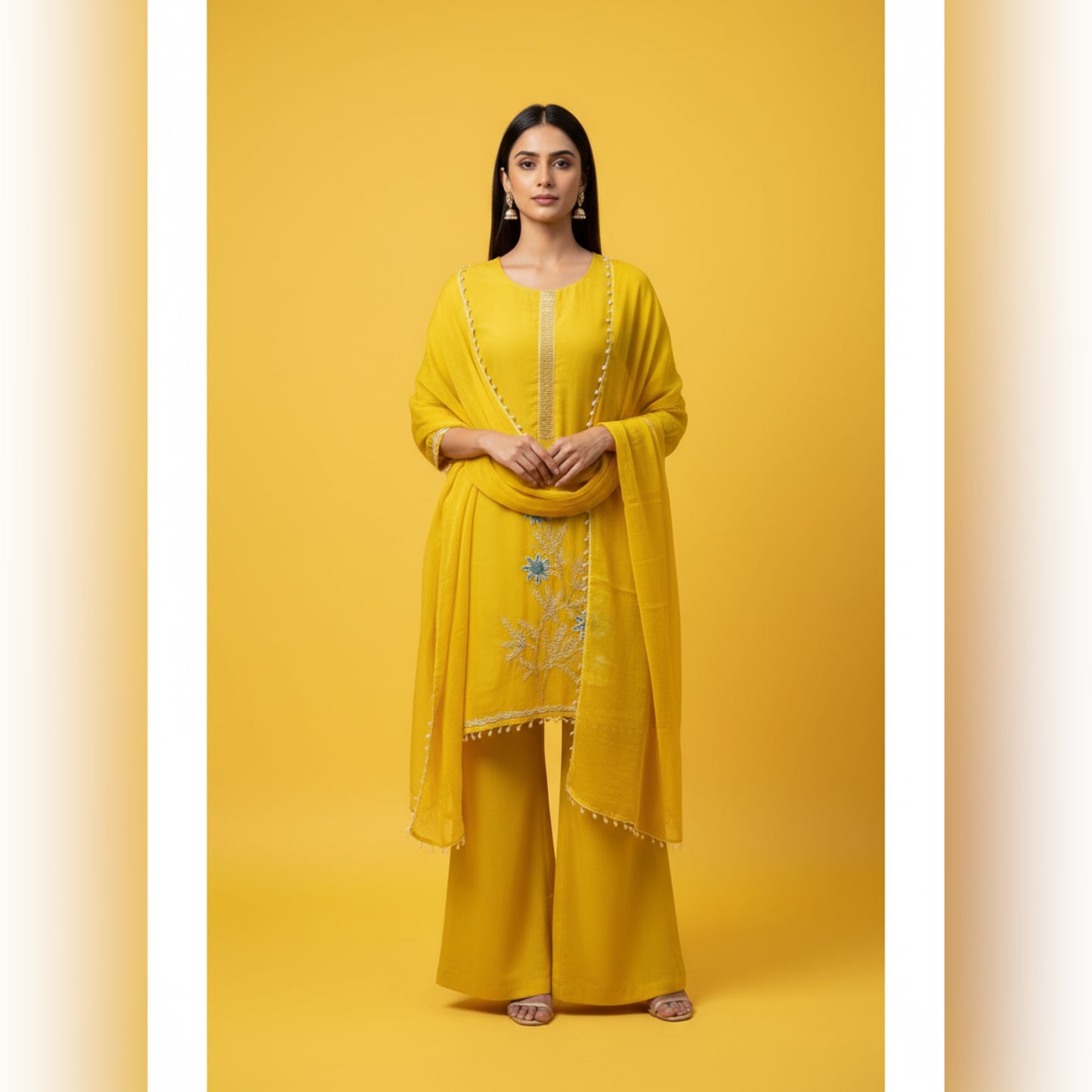 Unstitched Mul Chanderi Salwar Suit
