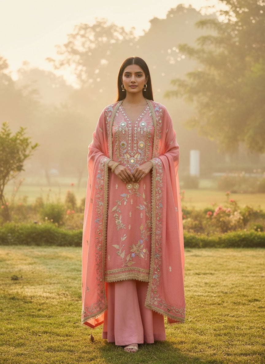 Unstitched Shimmer Tissue Salwar Suit