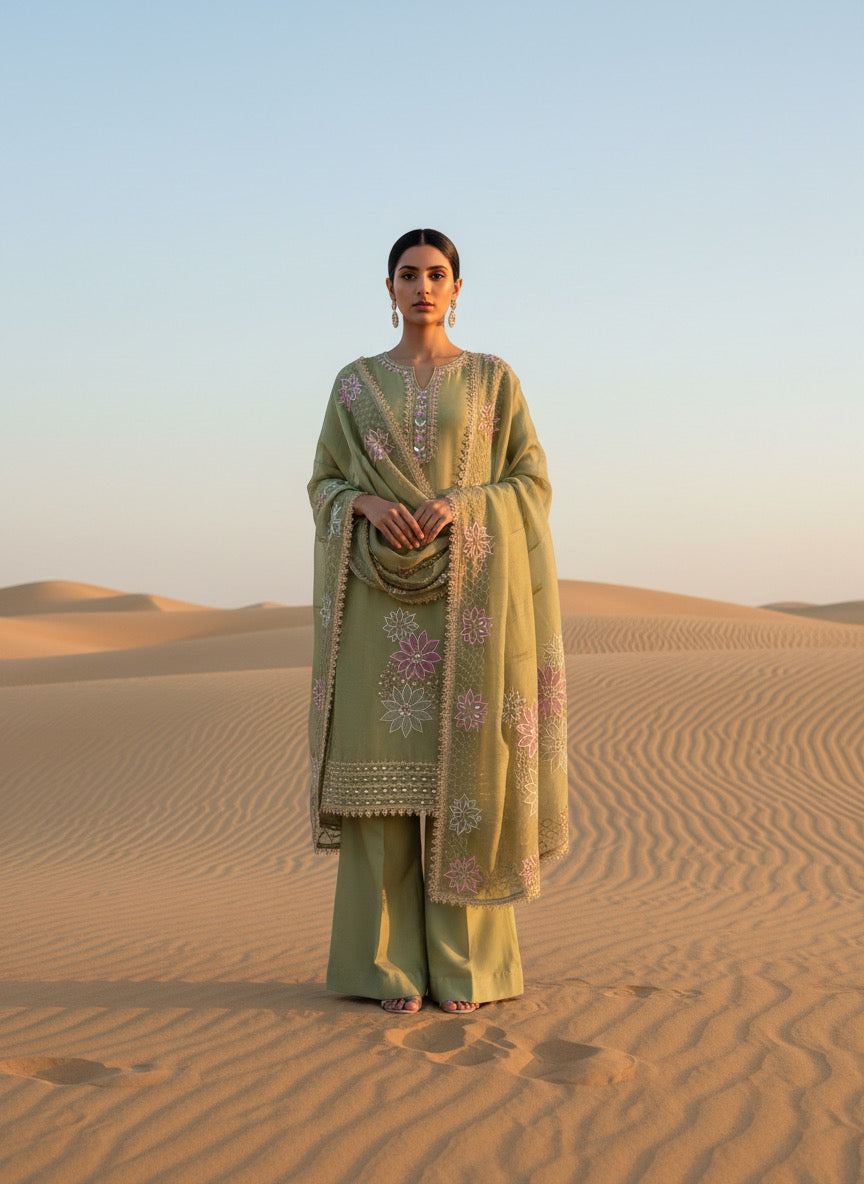 Unstitched Shimmer Tissue Salwar Suit