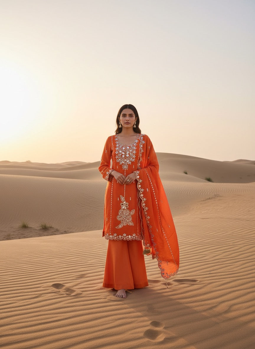 Unstitched Tissue Silk Salwar Suit