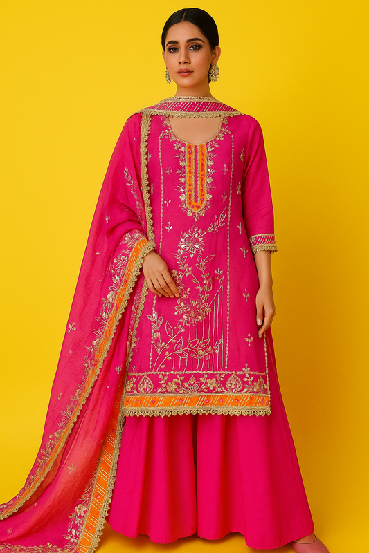 Unstitched Mul Chanderi Salwar Suit