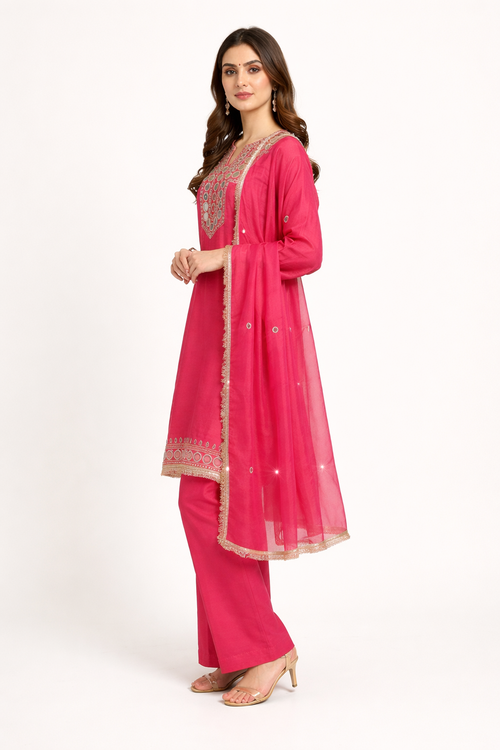Unstitched Shimmer Tissue Salwar Suit