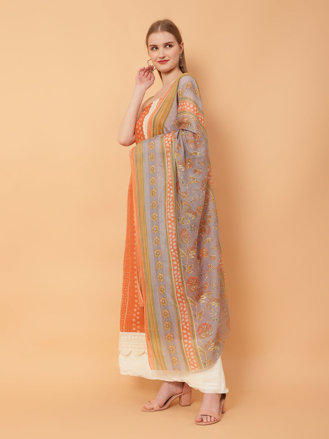 Unstitched Cotton Print Suit