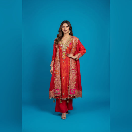 Unstitched Glass Organza Salwar Suit