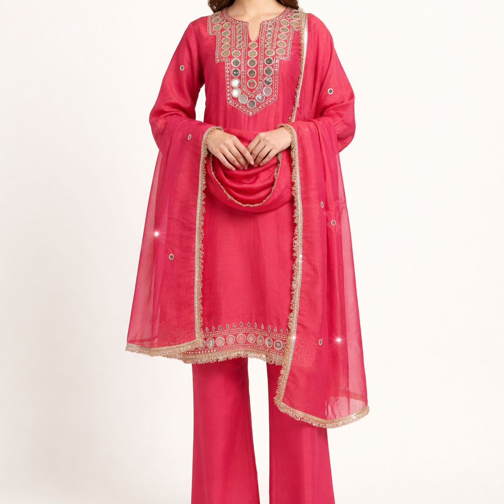 Unstitched Shimmer Tissue Salwar Suit