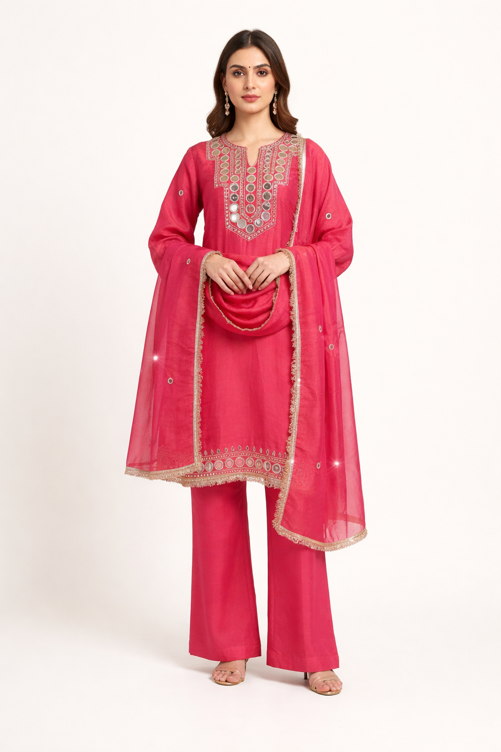 Unstitched Shimmer Tissue Salwar Suit
