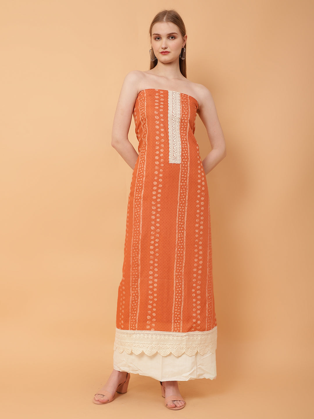 Unstitched Cotton Print Suit