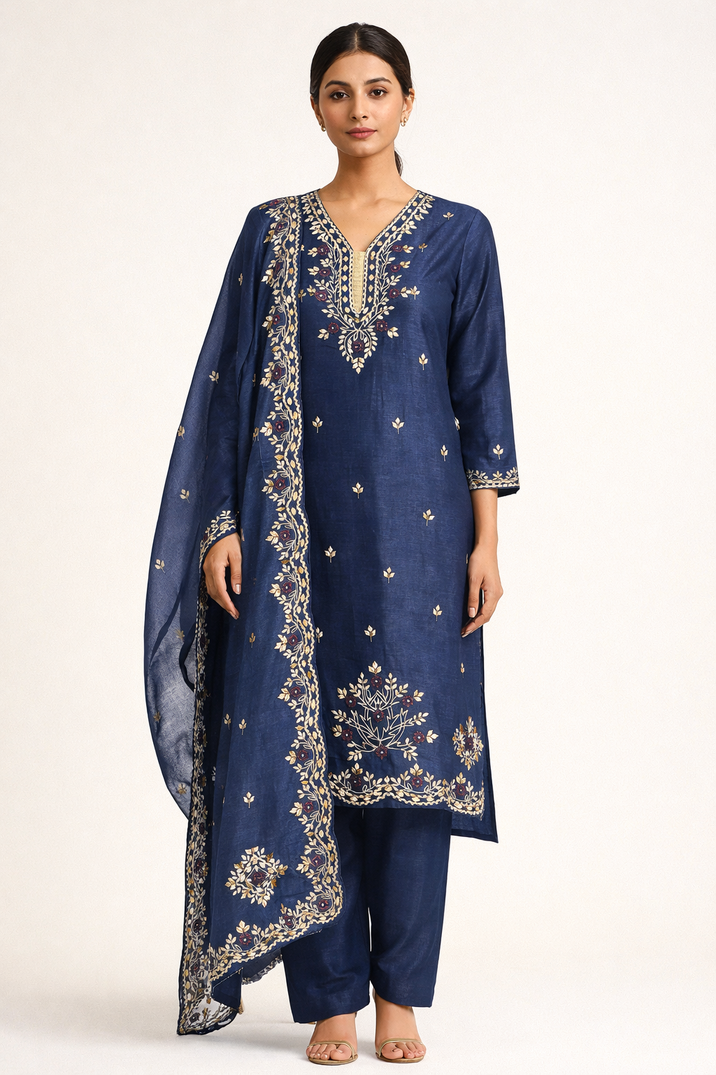 Unstitched Shimmer Tissue Salwar Suit