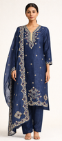 Unstitched Shimmer Tissue Salwar Suit