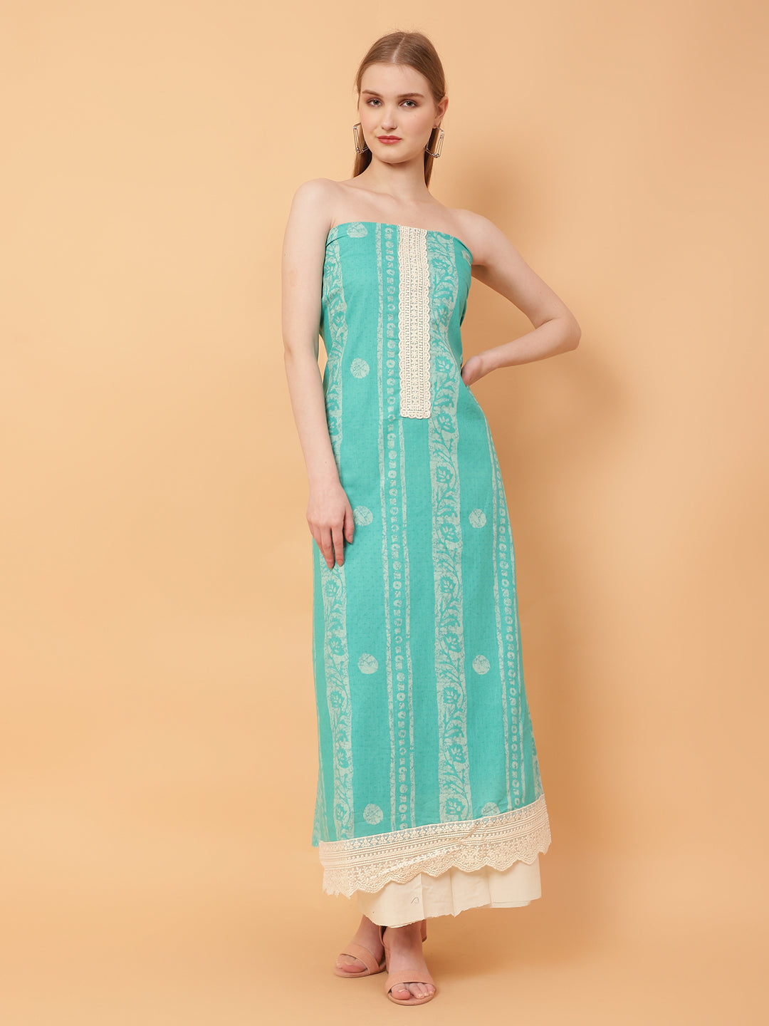 Unstitched Cotton Print Suit