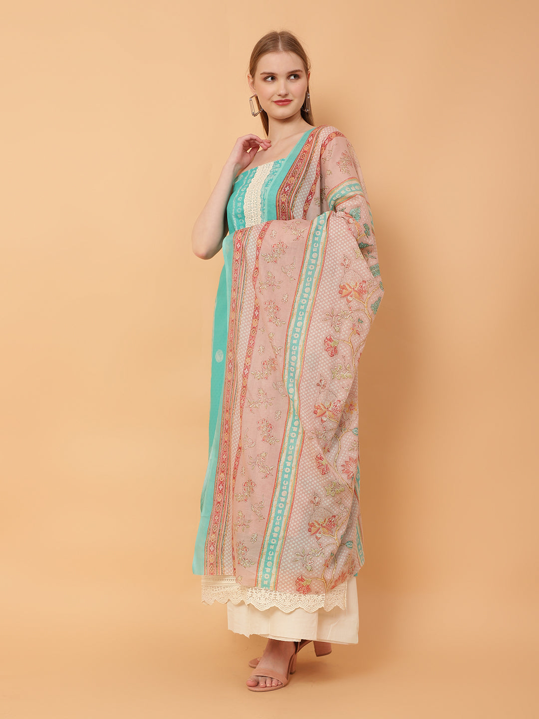 Unstitched Cotton Print Suit