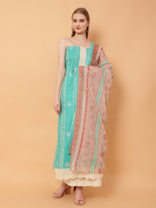 Unstitched Cotton Print Suit