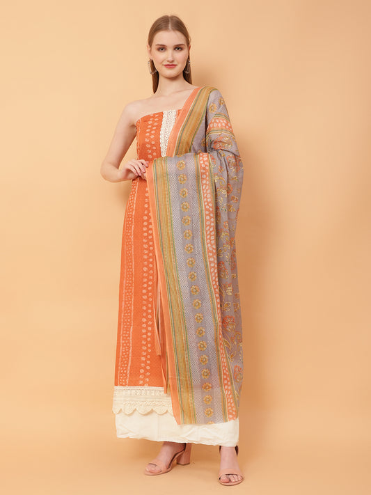 Unstitched Cotton Print Suit