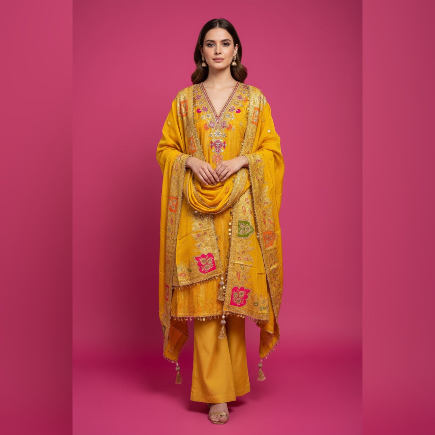 Unstitched Glass Organza Salwar Suit