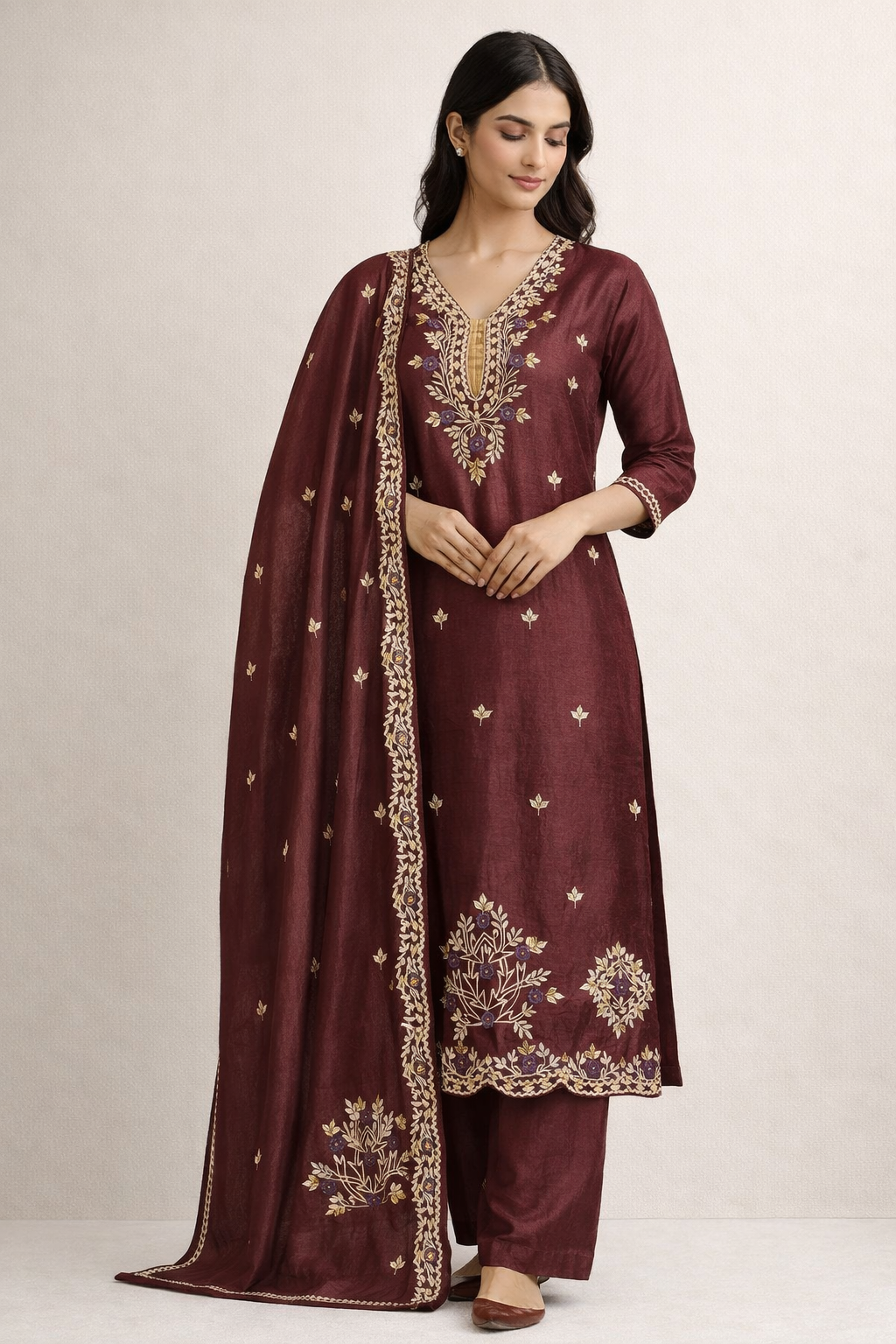 Unstitched Shimmer Tissue Salwar Suit