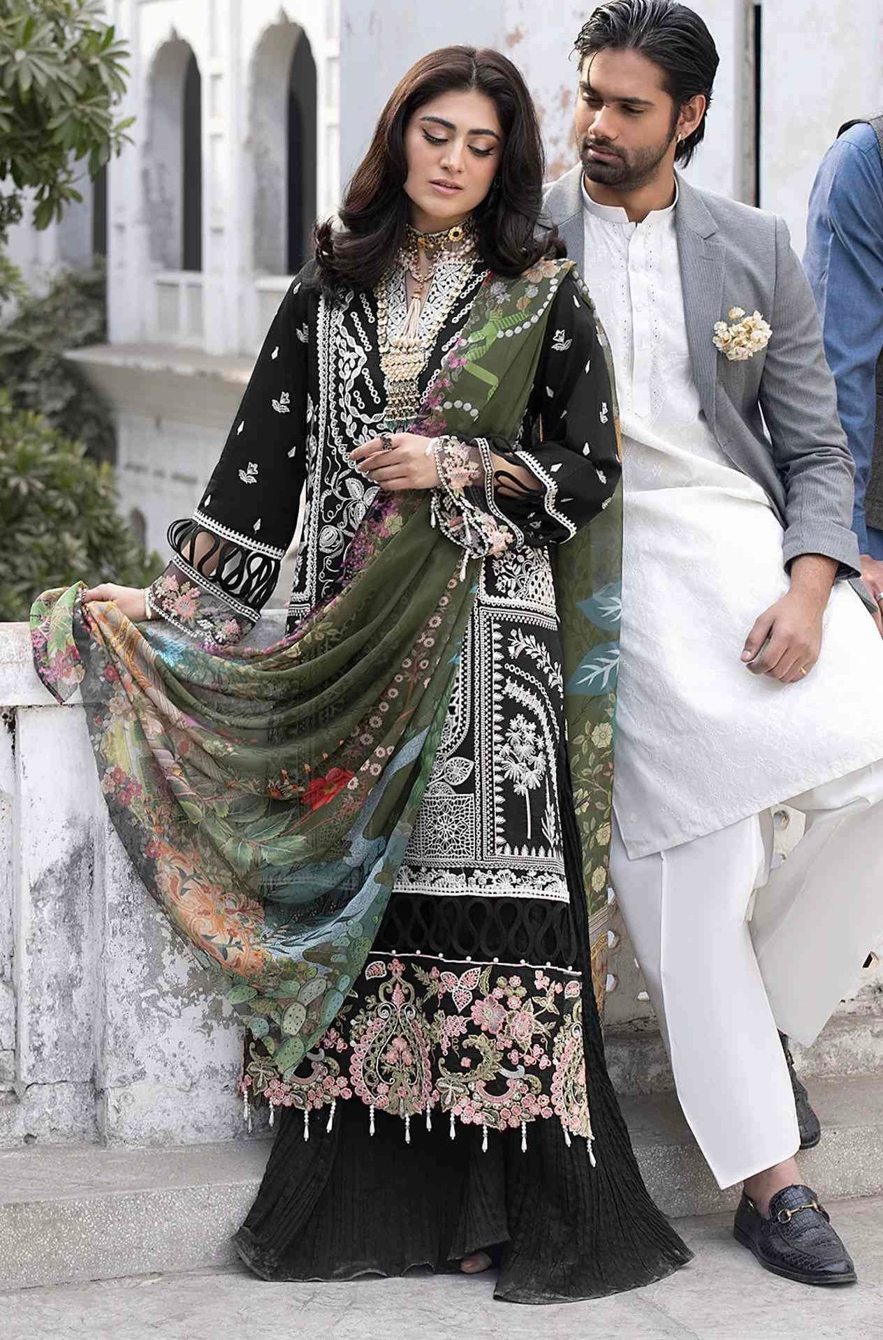 UNSTITCHED COTTON EMBROIDERY SUIT