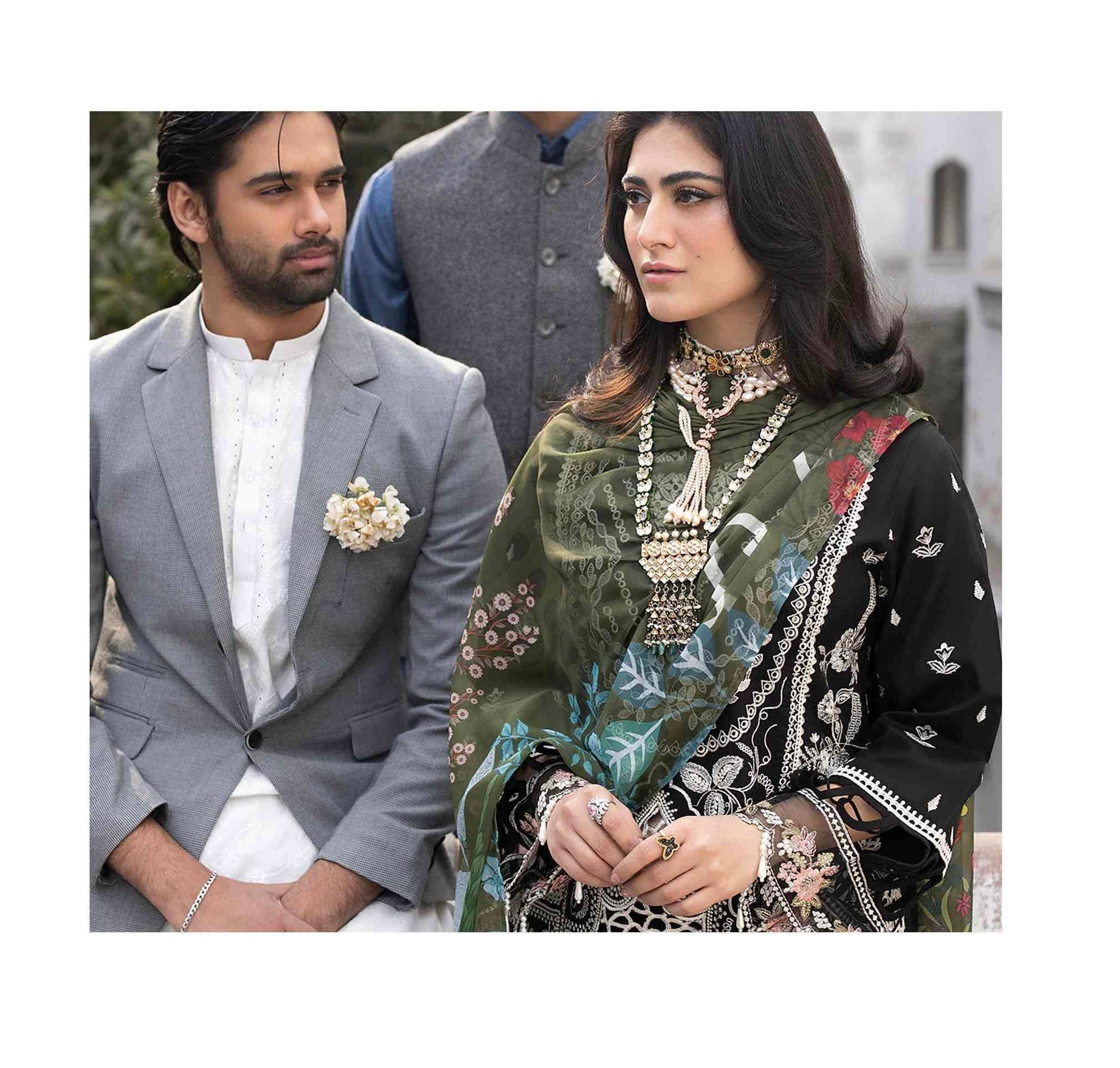 UNSTITCHED COTTON EMBROIDERY SUIT