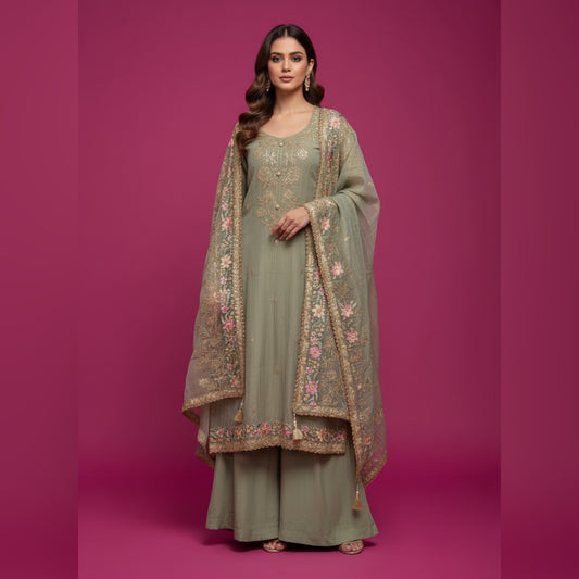 Unstitched Crush Tissue Salwar Suit
