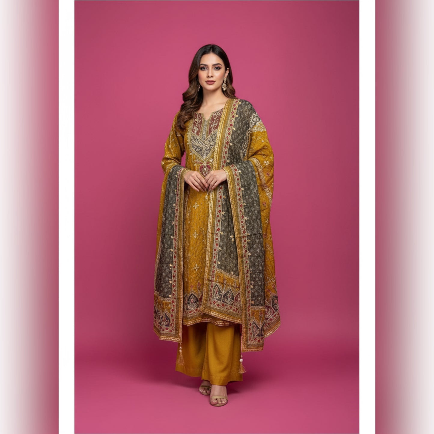 Unstitched Glass Organza Salwar Suit