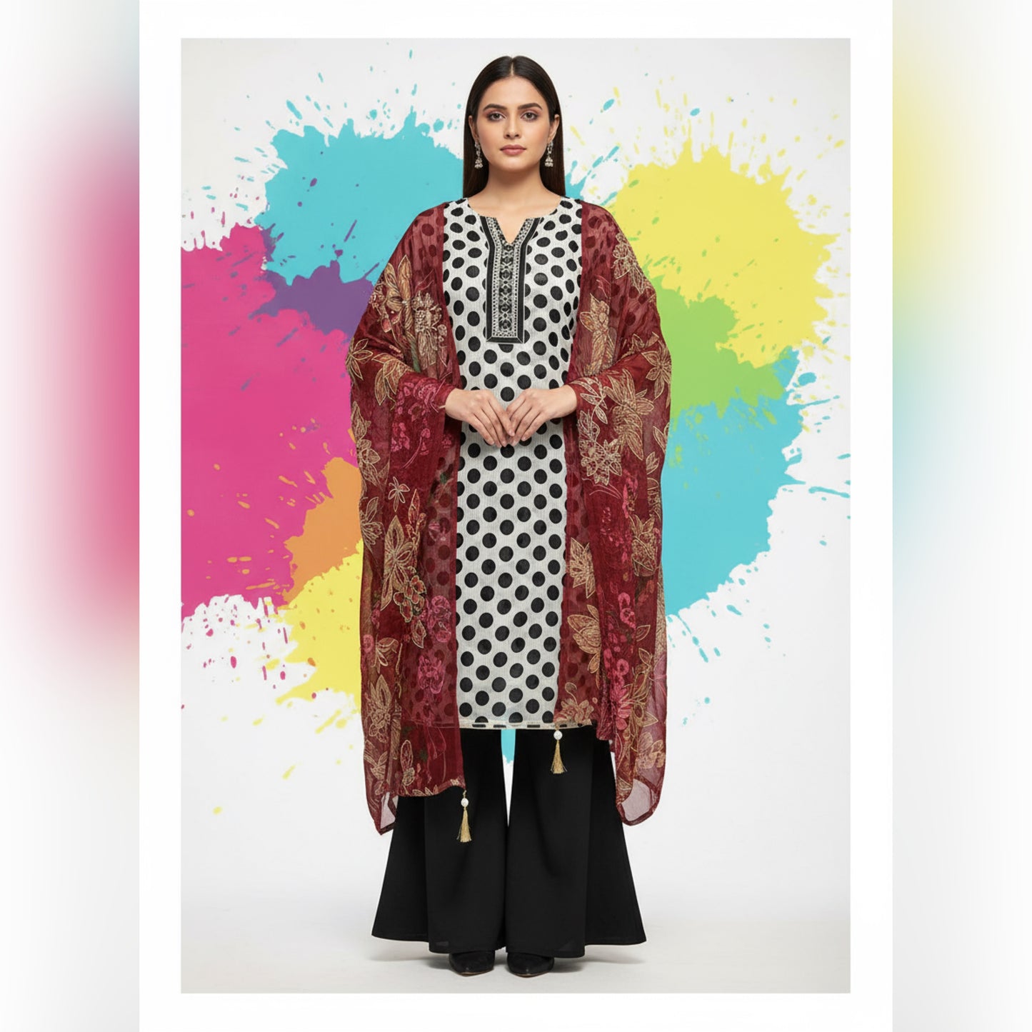 Unstitched Glass Organza Salwar Suit