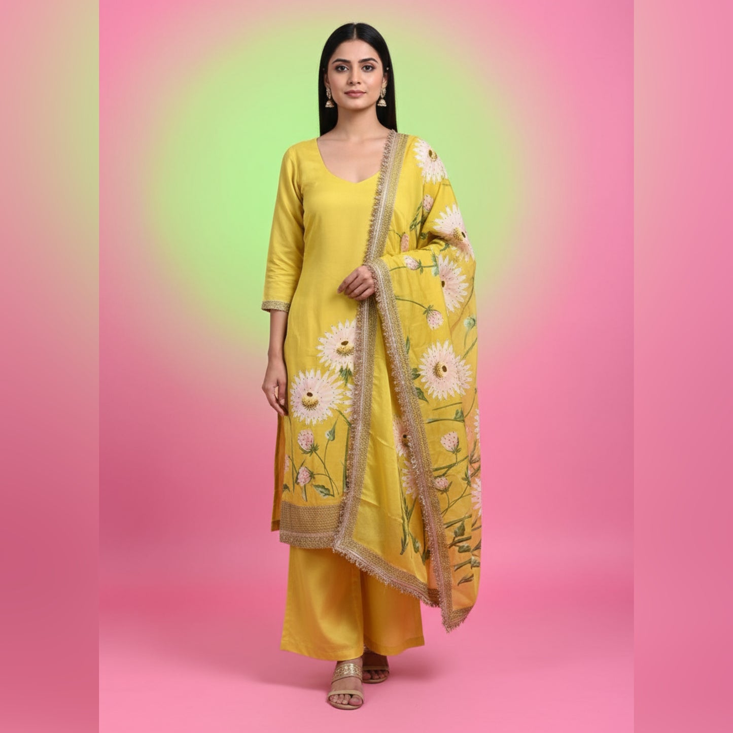 Unstitched Tissue Silk Salwar Suit