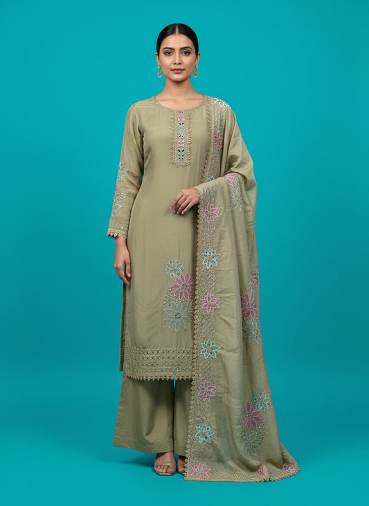 Unstitched Shimmer Tissue Salwar Suit