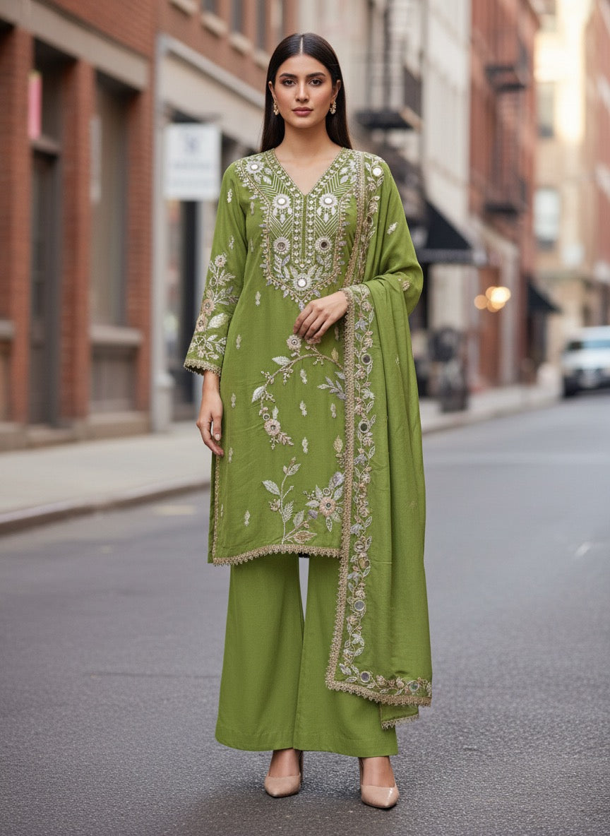Unstitched Shimmer Tissue Salwar Suit