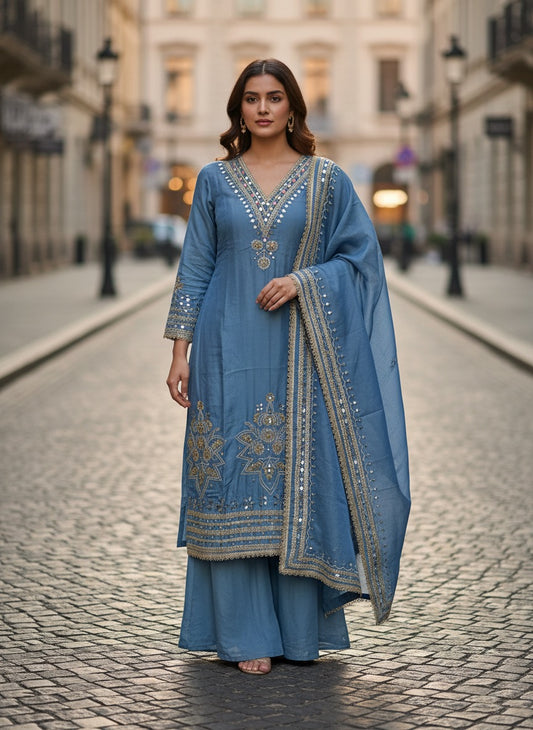 Unstitched Shimmer Tissue Salwar Suit