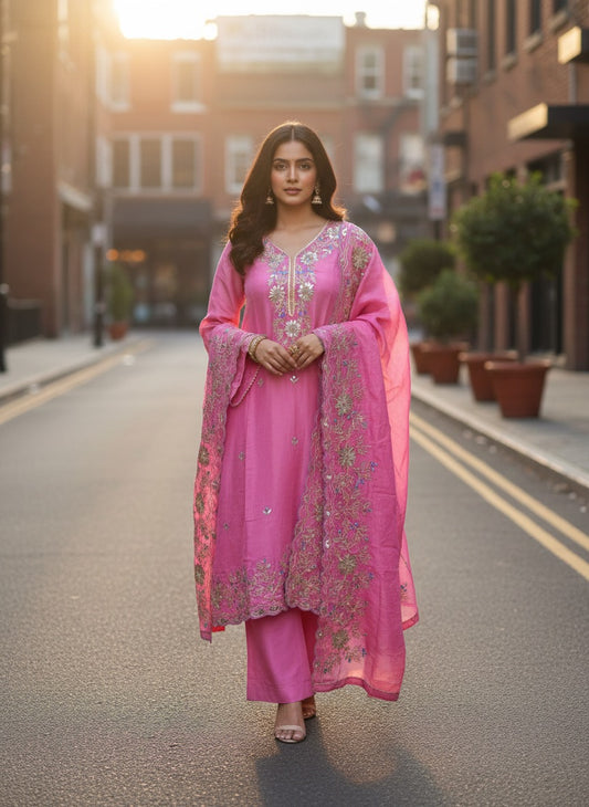 Unstitched Shimmer Tissue Salwar Suit