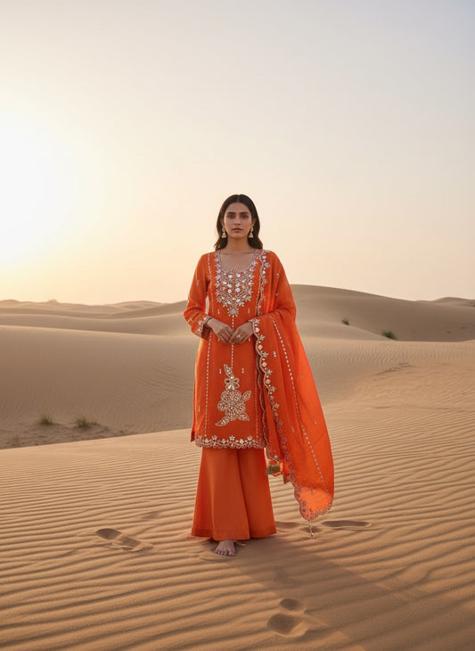 Unstitched Tissue Silk Salwar Suit