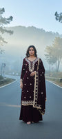 Unstitched Crush Velvet Salwar Suit