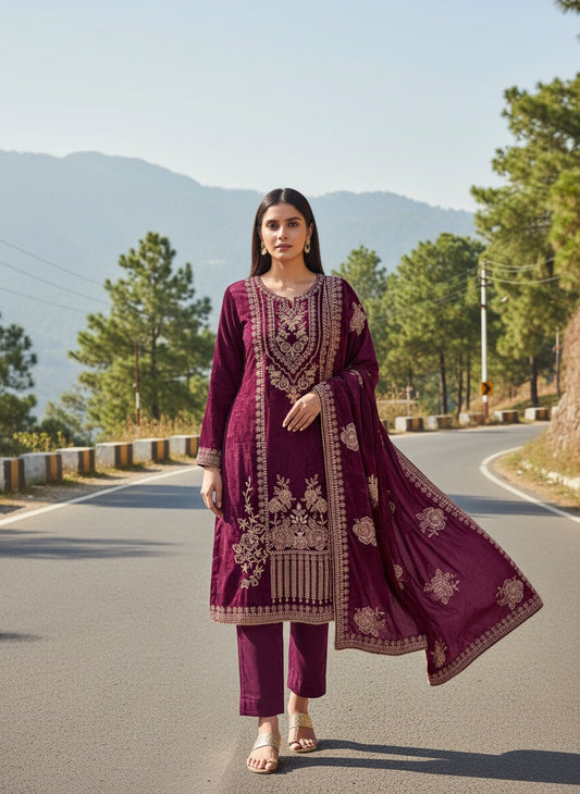 Unstitched Pure Makhmal Salwar Suit