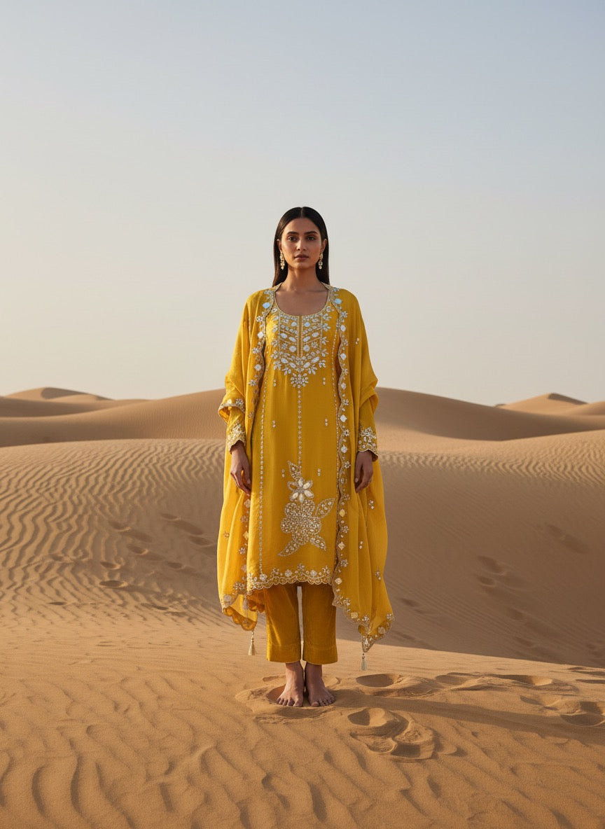 Unstitched Tissue Silk Salwar Suit