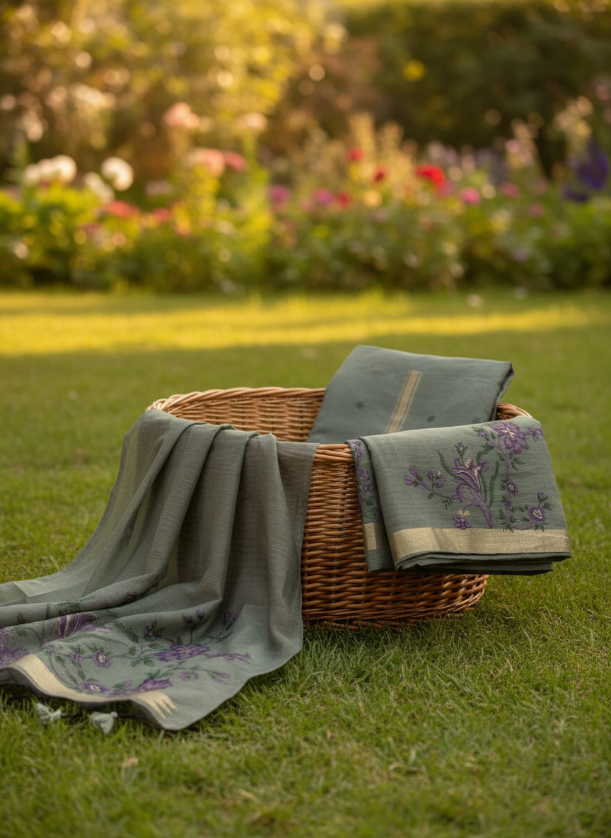 Unstitched Cotton Jamdani Weaving Salwar Suit