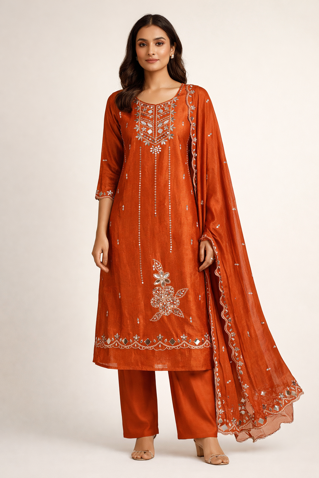 Unstitched Tissue Silk Salwar Suit