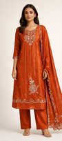 Unstitched Tissue Silk Salwar Suit