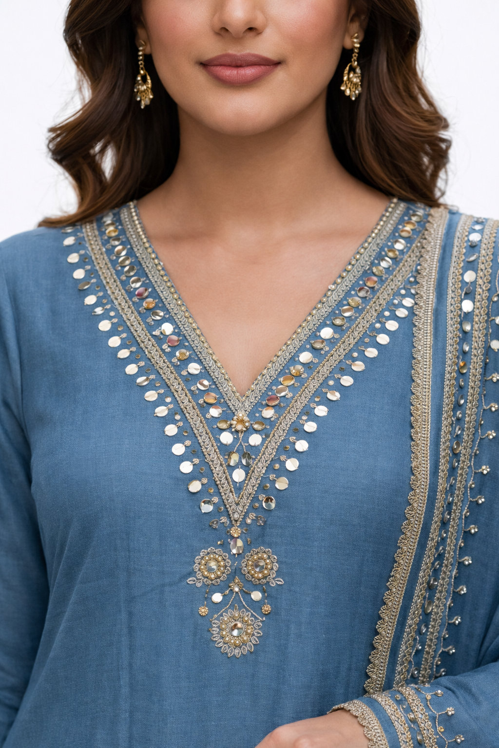 Unstitched Shimmer Tissue Salwar Suit