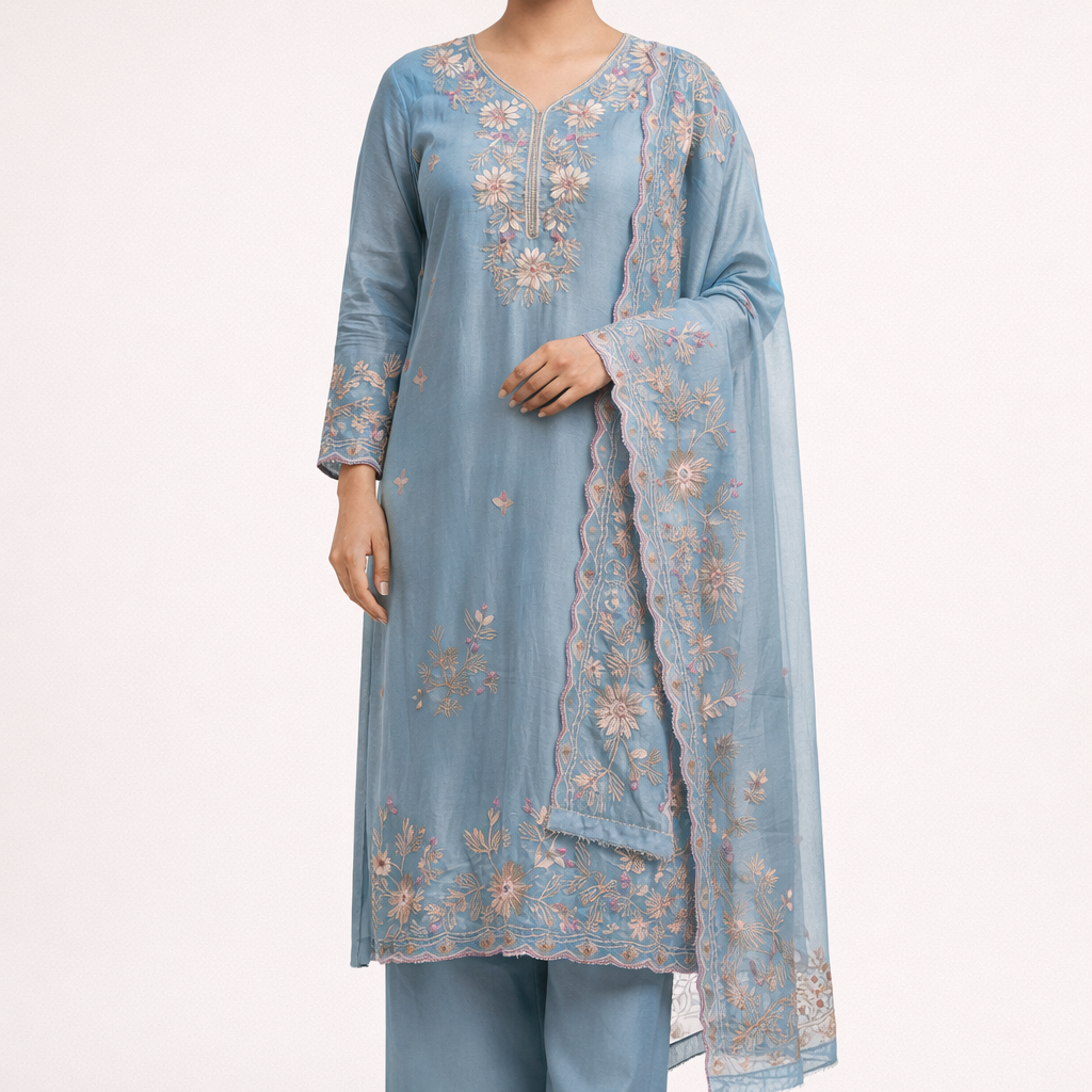 Unstitched Shimmer Tissue Salwar Suit