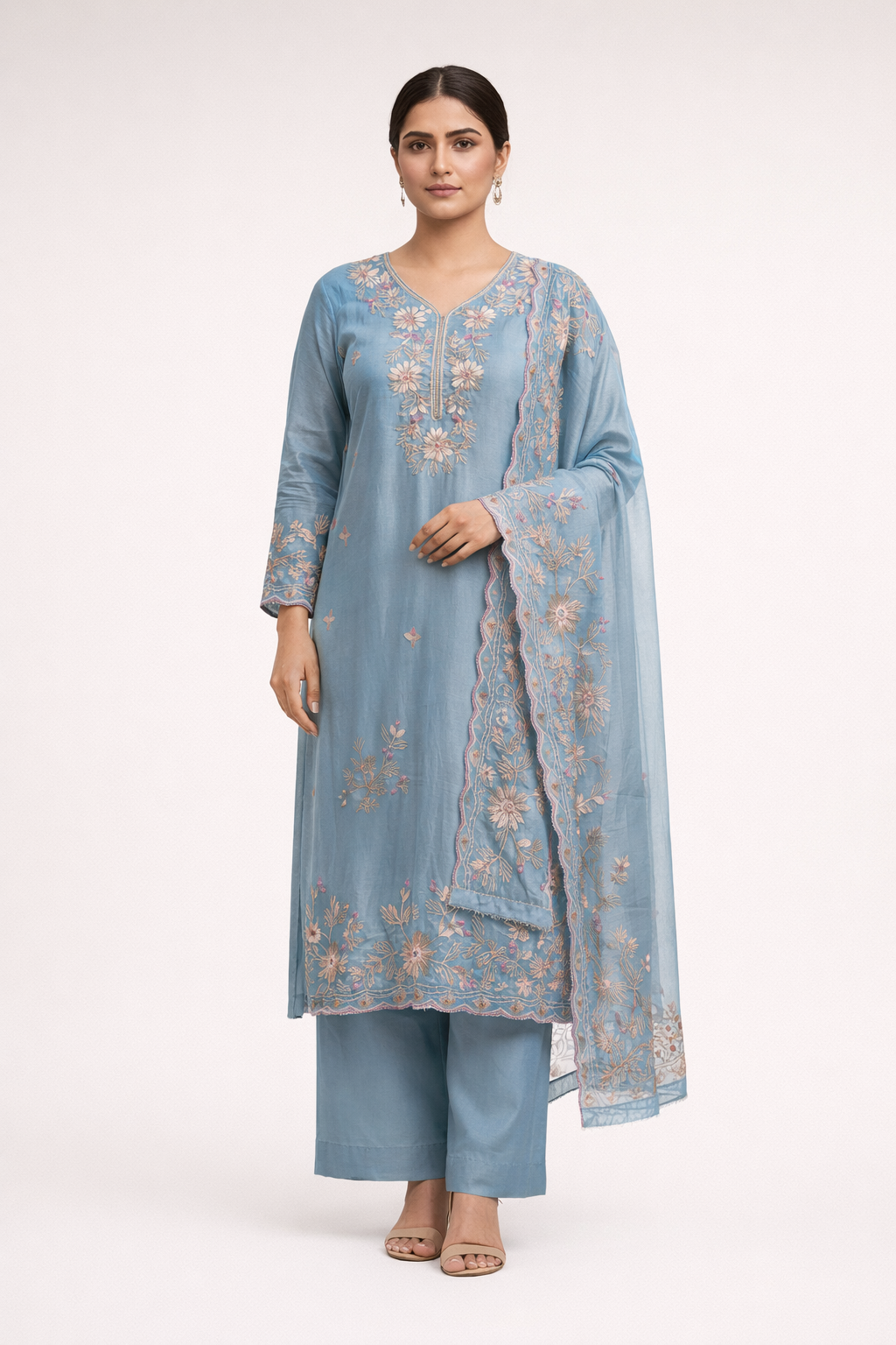 Unstitched Shimmer Tissue Salwar Suit