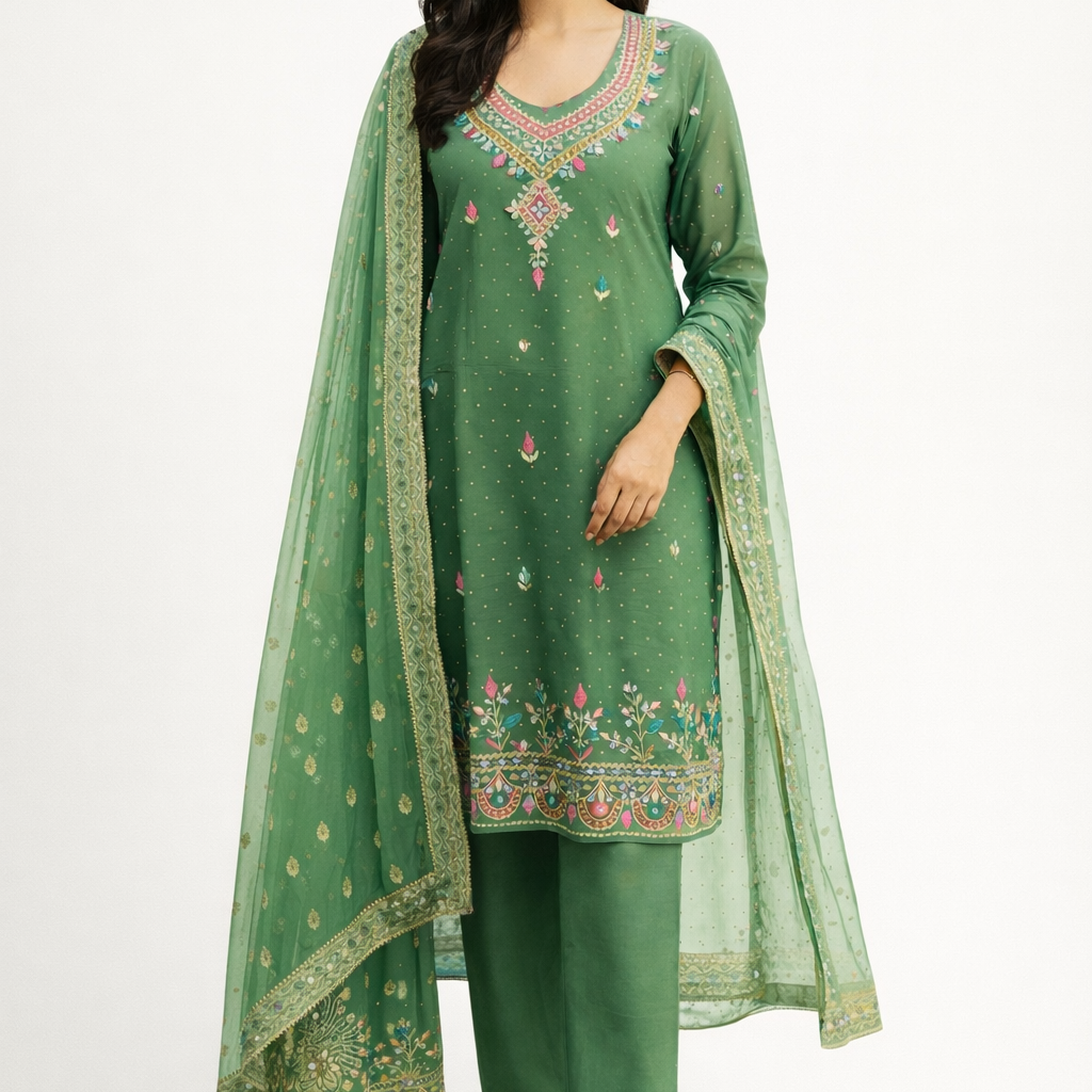 Unstitched Shimmer Tissue Salwar Suit