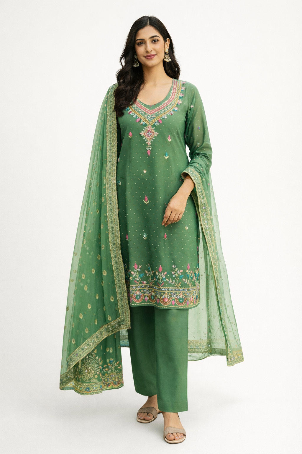 Unstitched Shimmer Tissue Salwar Suit