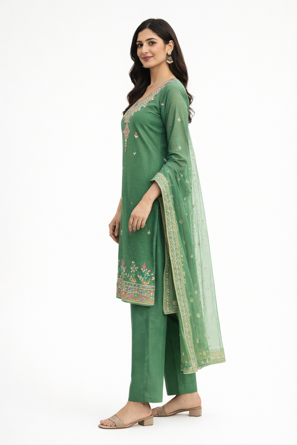 Unstitched Shimmer Tissue Salwar Suit