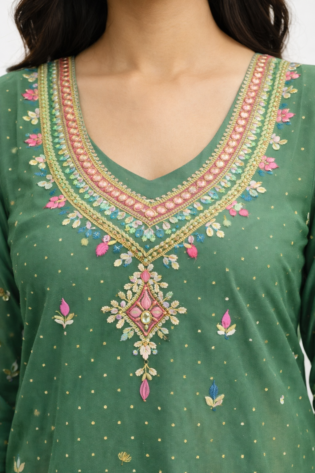 Unstitched Shimmer Tissue Salwar Suit