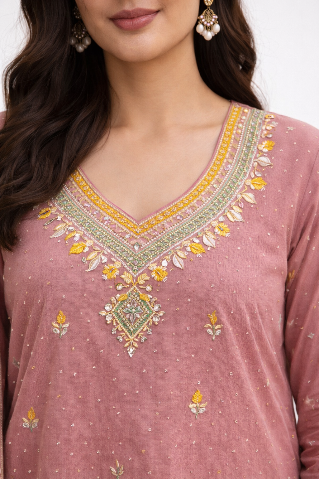 Unstitched Shimmer Silk Salwar Suit