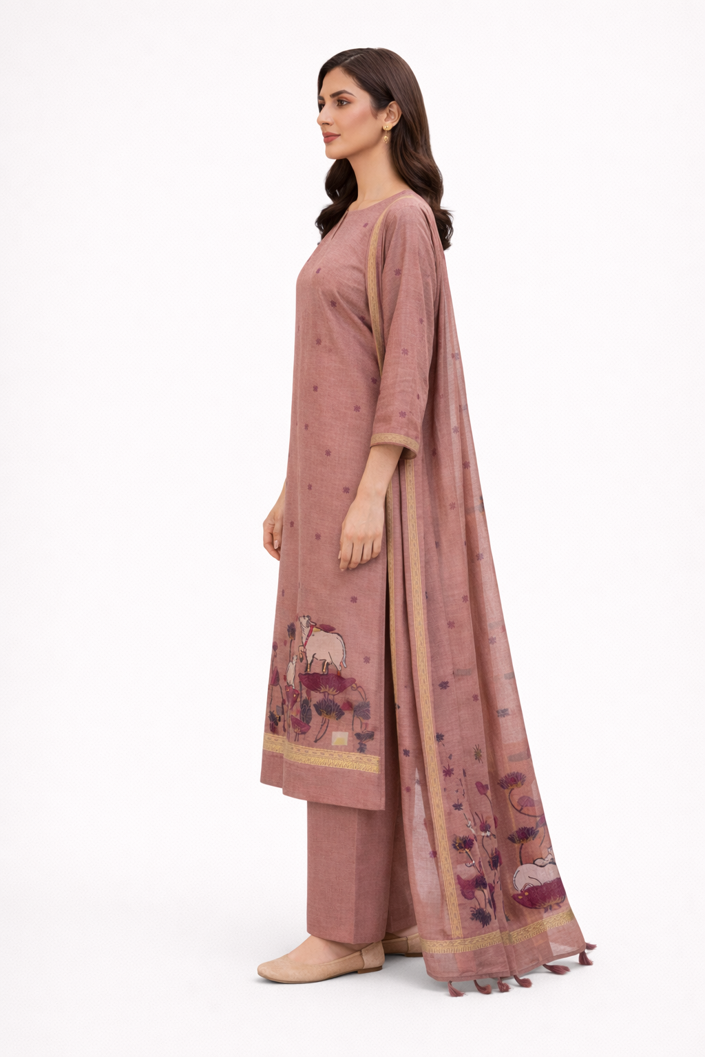 Unstitched Cotton Jamdani Weaving Salwar Suit