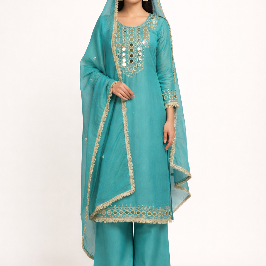 Unstitched Shimmer Tissue Salwar Suit