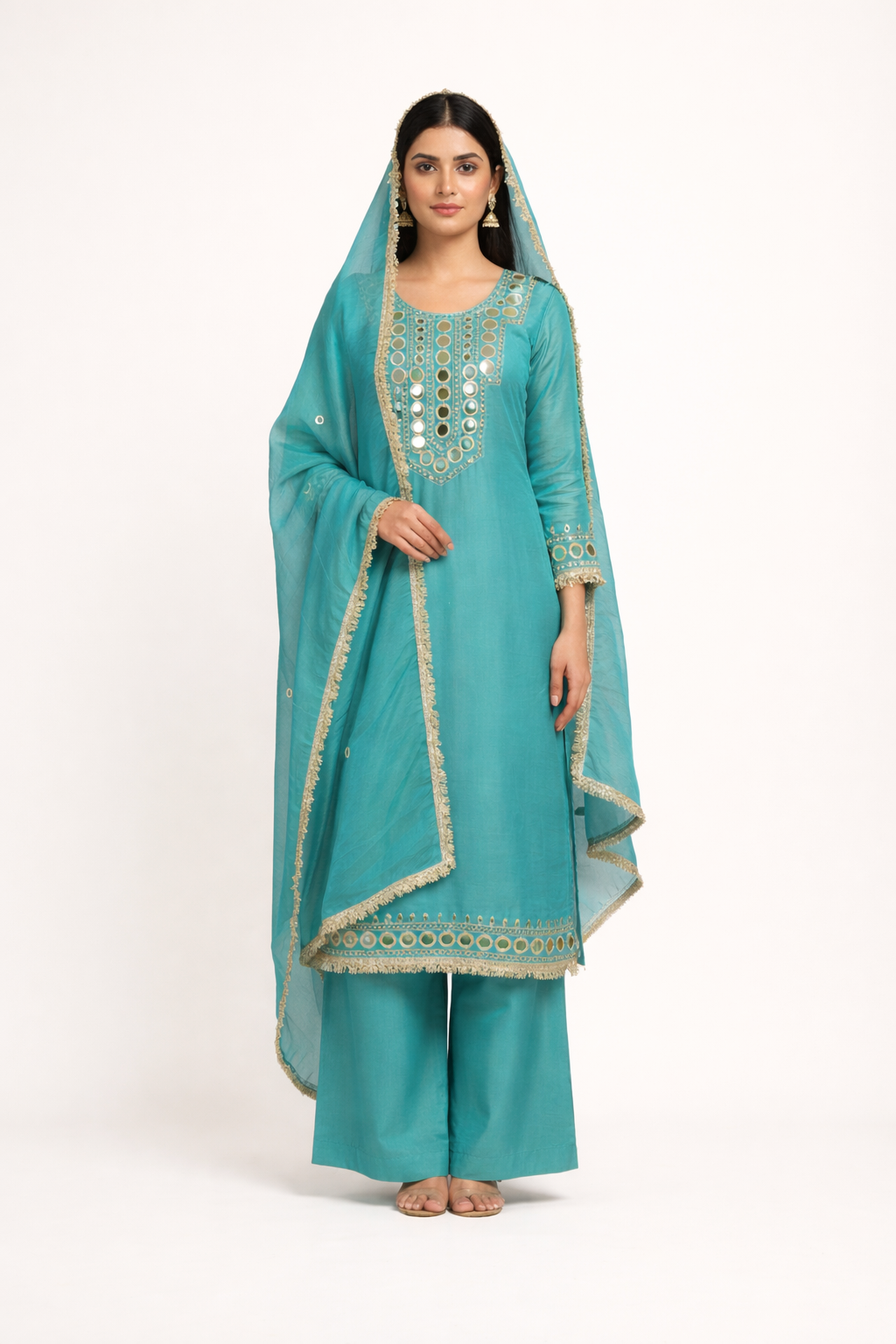 Unstitched Shimmer Tissue Salwar Suit