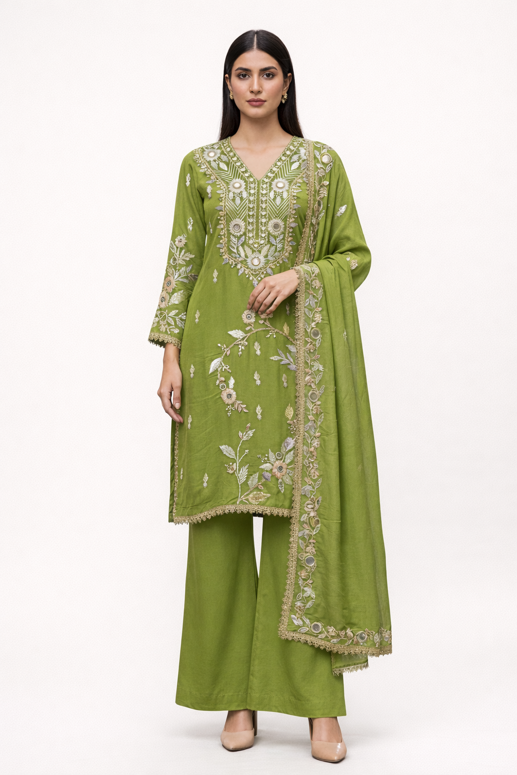 Unstitched Shimmer Tissue Salwar Suit