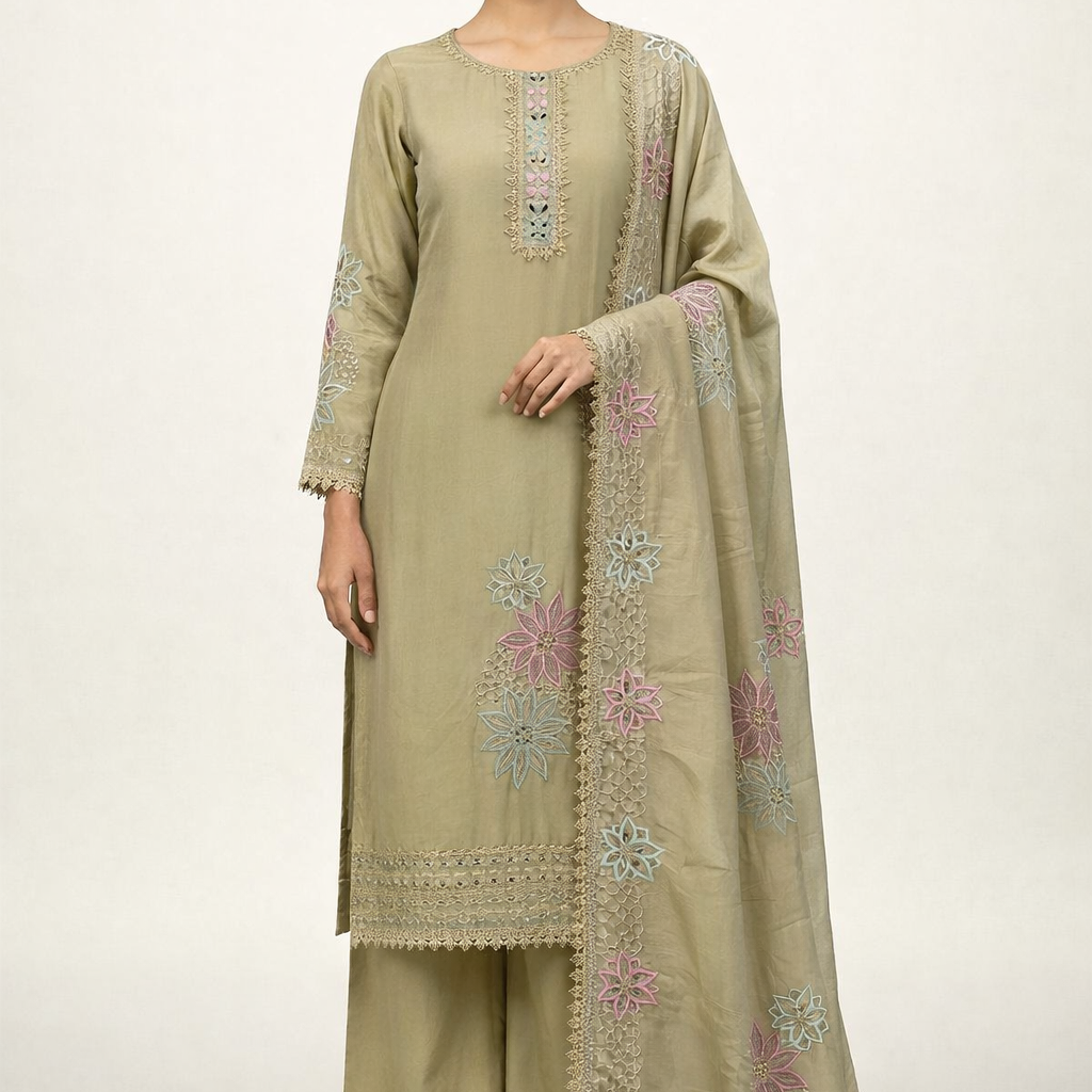 Unstitched Shimmer Tissue Salwar Suit