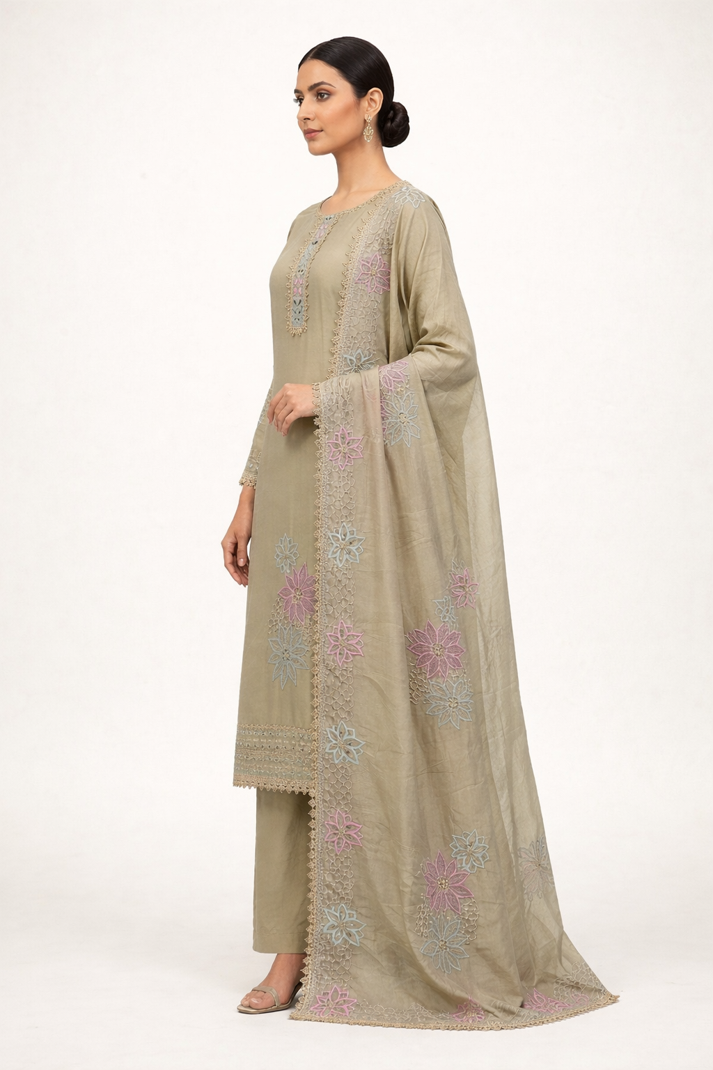 Unstitched Shimmer Tissue Salwar Suit